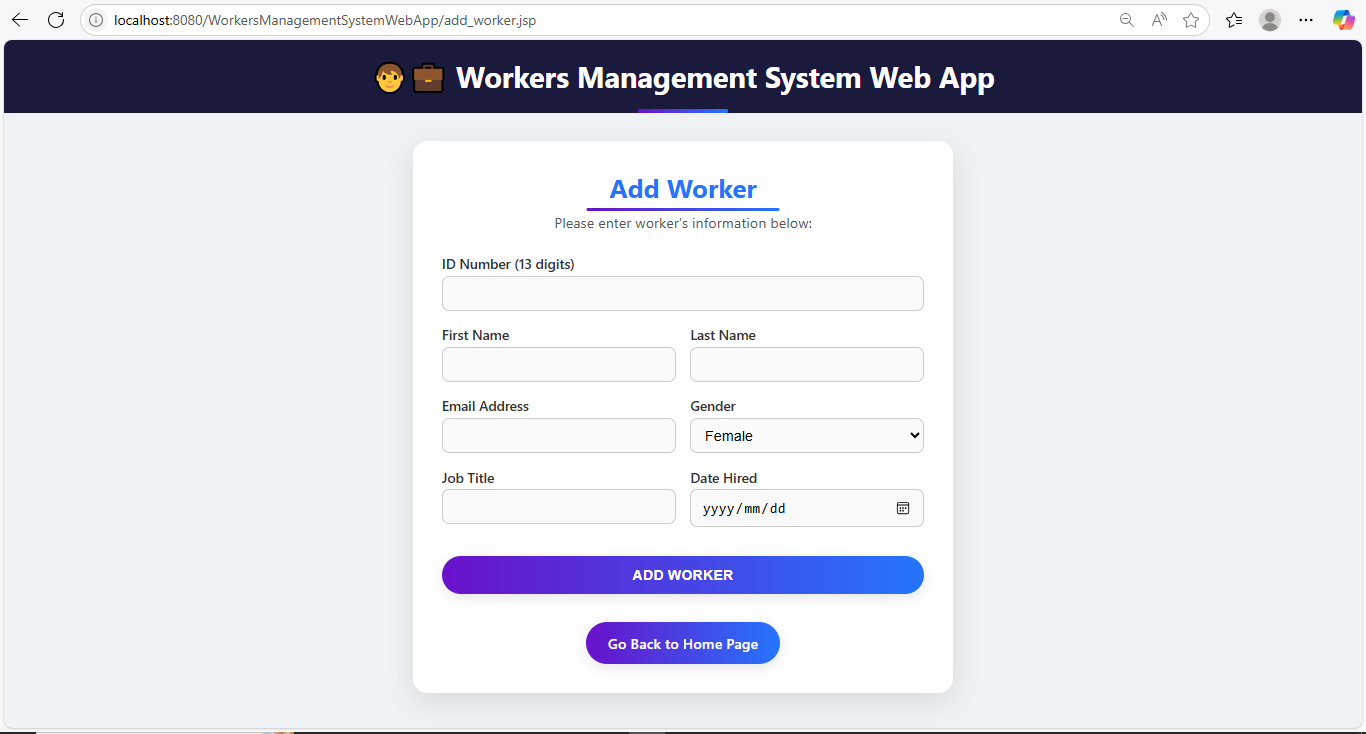 Add worker form
